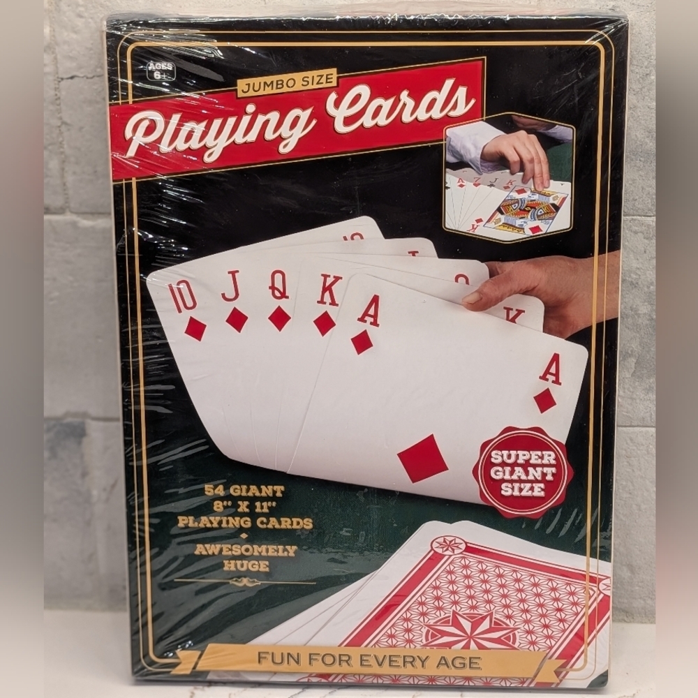 💚Jumbo Playing Cards - NWT - Red 8x11 Inches